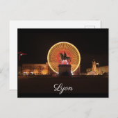 Carte Postale Lyon Bellecour nuit (Devant / Derrière)