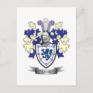 Carte Postale Lyon Family Crest Coat of Arms