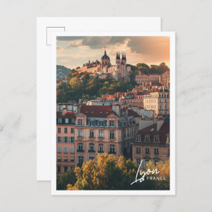Carte Postale Lyon France Art Voyage célèbre place