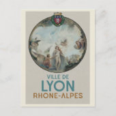 Carte Postale Lyon vintage peinture France (Devant)