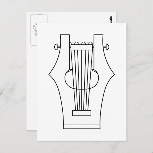 Carte Postale Lyre (lyre) - Instrument grec ancien (Devant / Derrière)
