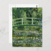 Carte Postale Lys à eau Claude Monet et pont japonais (Devant / Derrière)