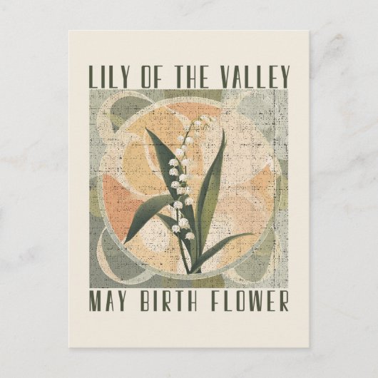 Carte Postale Lys de la vallée Élégante mai Mois de naissance Fl (Devant)