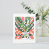 Carte Postale Lys de la vallée mai naître Mois Fleur Élégant (Debout devant)