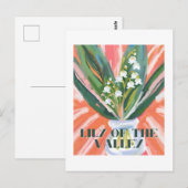 Carte Postale Lys de la vallée mai naître Mois Fleur Élégant (Devant / Derrière)