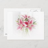 Carte Postale lys de tigre rose et blanc (Devant / Derrière)
