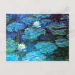 Carte Postale Lys d'eau (bleu) par Claude Monet<br><div class="desc">Tableau célèbre de Claude Monet,  Water Lilies (bleu),  carte postale.</div>