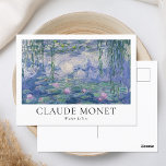 Carte Postale Lys d'eau Claude Monet<br><div class="desc">Carte postale avec Claude Monet Water Lys peinture vintage de la nature fleurie.</div>