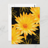 Carte Postale Lys noir et jaune élégant - modèle (Devant / Derrière)