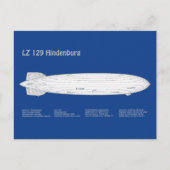 Carte Postale LZ 129 Hindenburg - Plan directeur des avions ABD (Devant)