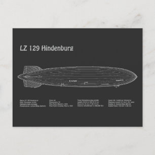Carte Postale LZ 129 Hindenburg - Plan directeur des navires PD