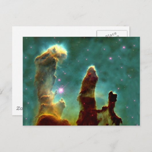 Carte Postale M16 Nébuleuse d'aigle ou piliers de création (Devant / Derrière)