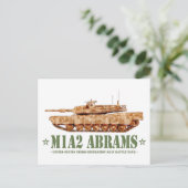 Carte Postale M1A2 Abrams US MBT Tank Desert Storm Vétérinaire (Debout devant)
