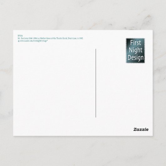 Carte Postale M. Dan Leno en tant que Mère Oie (Dos)