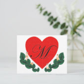 Carte Postale M dans un coeur (Debout devant)