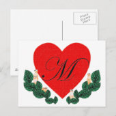 Carte Postale M dans un coeur (Devant / Derrière)