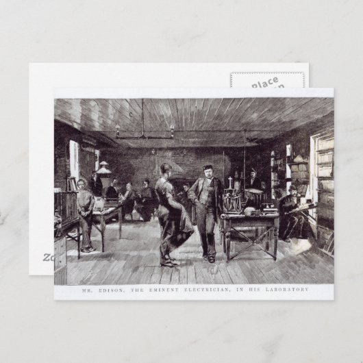 Carte Postale M. Edison, L'Éminent Électricien (Devant / Derrière)