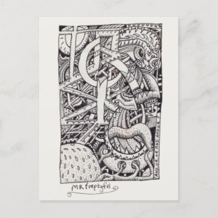 Carte Postale M. Emptyful, dessin à l'encre