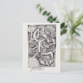 Carte Postale M. Emptyful, dessin à l'encre (Debout devant)