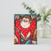 Carte Postale M est pour singe (Debout devant)