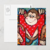 Carte Postale M est pour singe (Devant / Derrière)