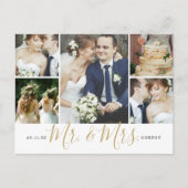 Carte Postale M. et Mme 5 Photo Collage Mariage Merci (Devant)