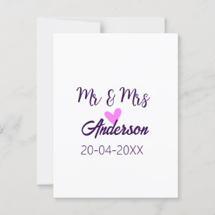 Carte Postale M. et Mme ajoutent le nom de famille date année ca