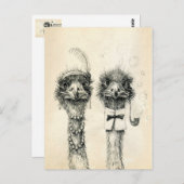 Carte Postale M. et Mme Autruche (Devant / Derrière)