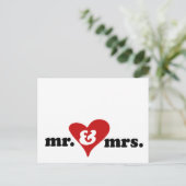 Carte Postale m. et mme avec coeur (Debout devant)