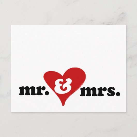 Carte Postale m. et mme avec coeur (Devant)