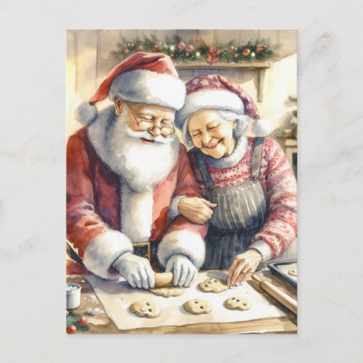 Carte Postale M. et Mme Clause Joli Noël Personnalisé (Devant)