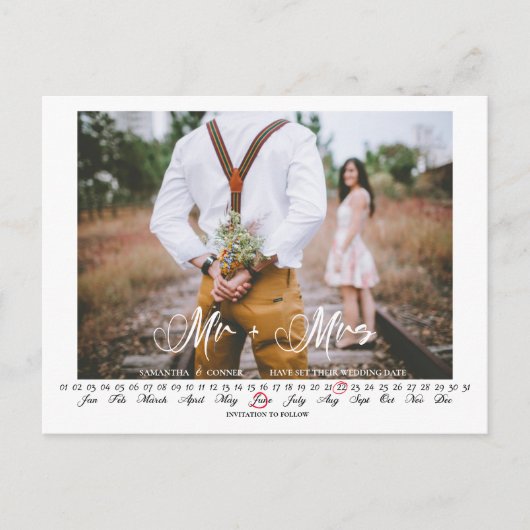 Carte Postale M. et Mme Enregistrer la date Calendrier de l'infi (Devant)