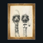 Carte Postale M. et Mme Ostrich encadrés<br><div class="desc">Carte de paiement post-crossing. Artist's original drawing Alors be suitable for Bridal Shower or invite. If you purchase it, please write a review ! Je n'ai pas besoin de savoir faire well Zazzle prints my art!!!</div>