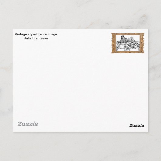 Carte Postale M. et Mme Zebra Fancy couple (Dos)