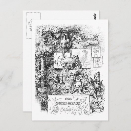 Carte postale M. Fox intelligente (Devant / Derrière)