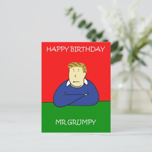 Carte Postale M. Grumpy Joyeux anniversaire (Debout devant)