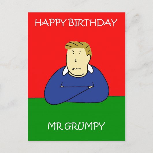 Carte Postale M. Grumpy Joyeux anniversaire (Devant)