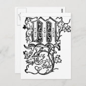 Carte Postale M - Lettre décorative M (Devant / Derrière)