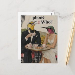 Carte Postale M. Meadowlark et Mme Hummingbird prenant le Thé