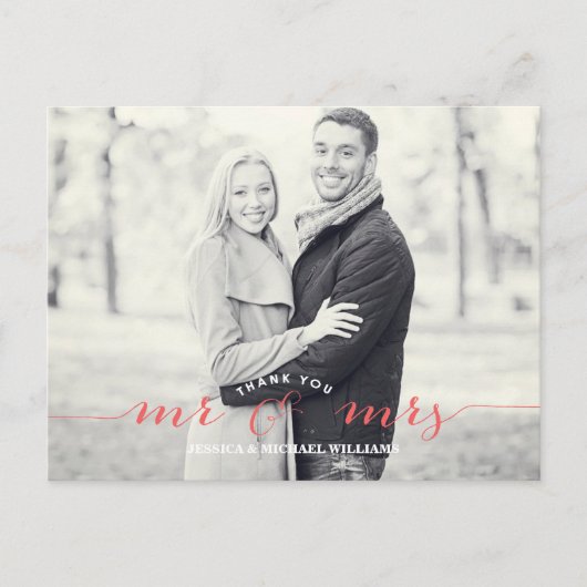 Carte Postale M. & Mme Merci | Corail (Devant)