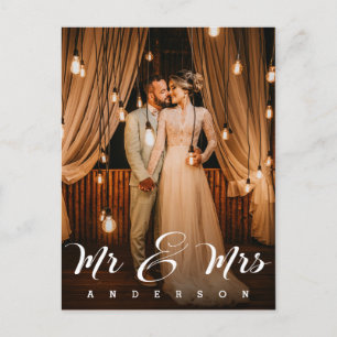 Carte Postale M. & Mme   Merci photo mariage