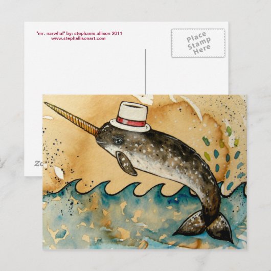 Carte Postale m. narhwal (Devant / Derrière)