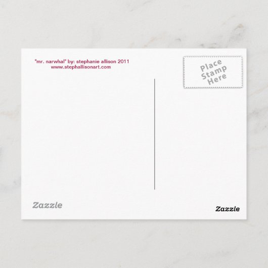 Carte Postale m. narhwal (Dos)