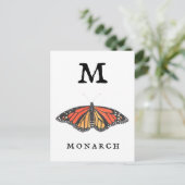 Carte Postale "M" pour Monarch (Debout devant)