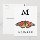 Carte Postale "M" pour Monarch (Devant / Derrière)