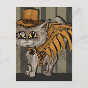 Carte Postale M. Tipps Steampunk Chat Fée