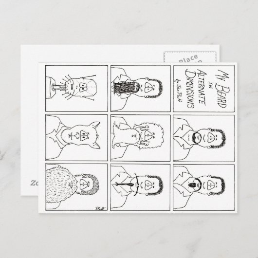 Carte Postale Ma barbe en dimensions alternatives (Devant / Derrière)