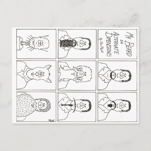 Carte Postale Ma barbe en dimensions alternatives (Devant)