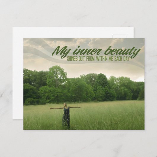 Carte Postale "Ma beauté intérieure" Motivation Affirmation (Devant / Derrière)