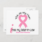 Carte Postale Ma belle-soeur Cancer du sein me manque (Devant / Derrière)